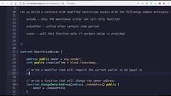 The Complete Solidity Course - Zero to Advanced for Blockchain and Smart Contracts - Exercise - Modifier Function Instructional Video