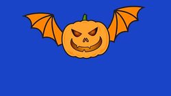Animation of Halloween pumpkin with wings. Jack lantern ghost Stock Footage