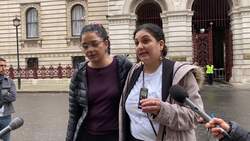 Sisters of pro-democracy activist held in Cairo stage protest in London News Clip