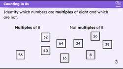 Represent counting in eights as the 8 times table Instructional Video