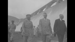 Ethiopian Emperor Haile Selassie visits Grand Coulee Dam, Boeing, and Bremerton Navy Yard in Seattle News Clip