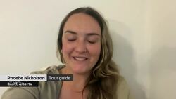 #TheMoment two grizzly bears followed a group of hikers in Banff News Clip