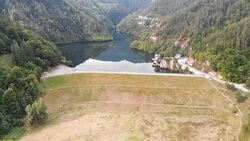 Mountain dam Stock Footage