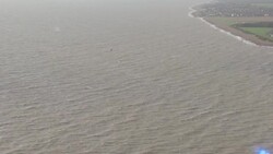 Aerial shots of watersports in the ocean News Clip