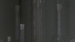 Group Of Measuring Cylinders Stock Footage