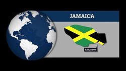 Earth Sphere Map and Jamaica Country Map with National Flag Stock Footage