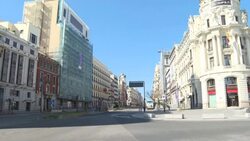 CLEAN : Coronavirus: deserted streets in Madrid, Spain News Clip