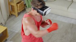 Boxer Sparring with Imaginary Opponent Stock Footage