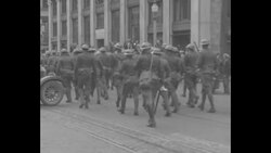 Striking timber mill workers riot in Tacoma, WA News Clip