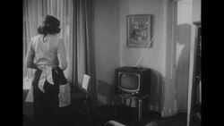 1950s: Husband speaks to wife Stock Footage