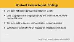 Montreal 'has neglected' fight against racism, city report finds News Clip