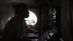 In the cockpit of a Russian plane steering Stock Footage