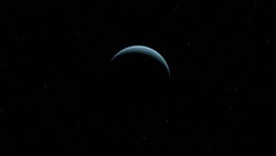 Alien Ice Moon Planet from Space with Stock Footage
