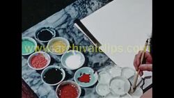 Watercolors, 1940s Stock Footage