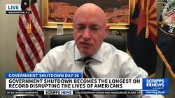 Democratic Senator Mark Kelly says President Trump is refusing to help end shutdown News Clip