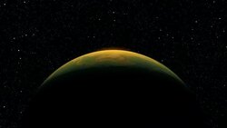 Sunrise over Dark Planet from space with galaxy star Stock Footage