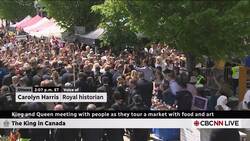 King Charles drops puck at street hockey game as he mingles with Canadians News Clip