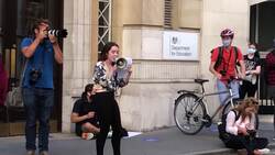 Students protest out Department of Education News Clip