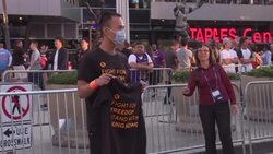CLEAN : Pro-Hong Kong demo as NBA season opens News Clip