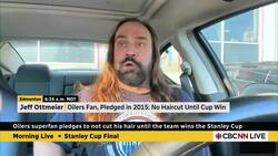 Oilers superfan hasn’t cut his hair in 10 years — and won’t until his team wins News Clip