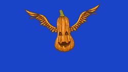 Animation of Halloween pumpkin with wings. Jack lantern ghost Stock Footage