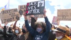 CLEAN : French anti-racism protesters defy police ban to march near US embassy News Clip