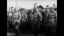 German Army March through Streets Stock Footage