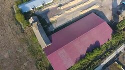 Hangar for storage of grain. Stock Footage