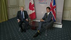 Boris Johnson meets Justin Trudeau at the G7 News Clip