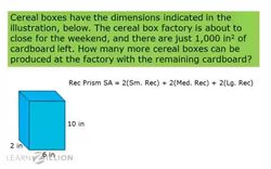 Computing Surface Area of Rectangular Prisms Instructional Video