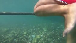 Little Girl in The Sea Stock Footage