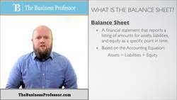 Understanding the Balance Sheet Instructional Video