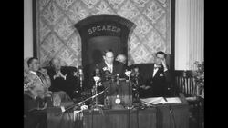 Gen. Douglas MacArthur addresses a joint session of the Michigan legislature News Clip