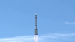 CLEAN : Chinese rocket blasts off carrying crew to new space station News Clip