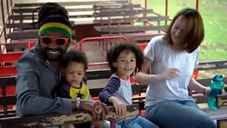 A family with two children visited an organic farm Stock Footage