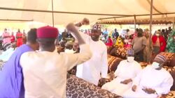 CLEAN : Niger election victor Bazoum supporters celebrate at party HQ News Clip