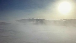 Sunset over winter landscape Stock Footage