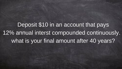 Determine the final value for Compound interest problems Instructional Video