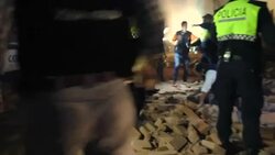 CLEAN : Emergency workers help victim trapped under collapsed building News Clip