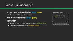 Master SQL for Data Analysis - What Is Subquery? Instructional Video