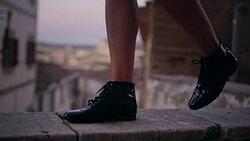 Walking on a pavement. Old town Stock Footage