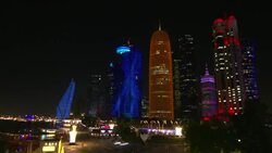The Doha skyline at night News Clip