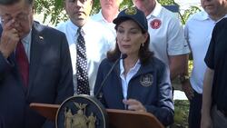 Gov. Hochul tours damage from historic storm in Suffolk County News Clip