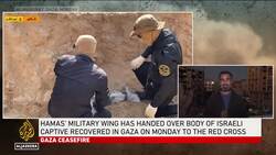 Hamas' military wing hands over body of Israeli captive recovered in Gaza to Red Cross News Clip