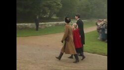 UK: Royal Family attend  traditional Christmas Day service at St Mary Magdalene Church in Sandringham 1992 News Clip
