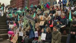 Climate change protesters in Glasgow News Clip