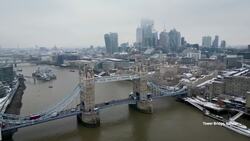 World's Iconic Landmarks In Snow: Serene Drone Footage Stock Footage