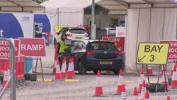Drive through Covid-19 testing centre in Twickenham News Clip
