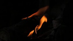 The orange flame in the charcoal stove. Stock Footage
