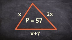 Finding the length of a triangle using algebraic expression and perimeter - Online tutor Instructional Video
